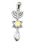 Sterling Silver With Opal Grafted In Pendant